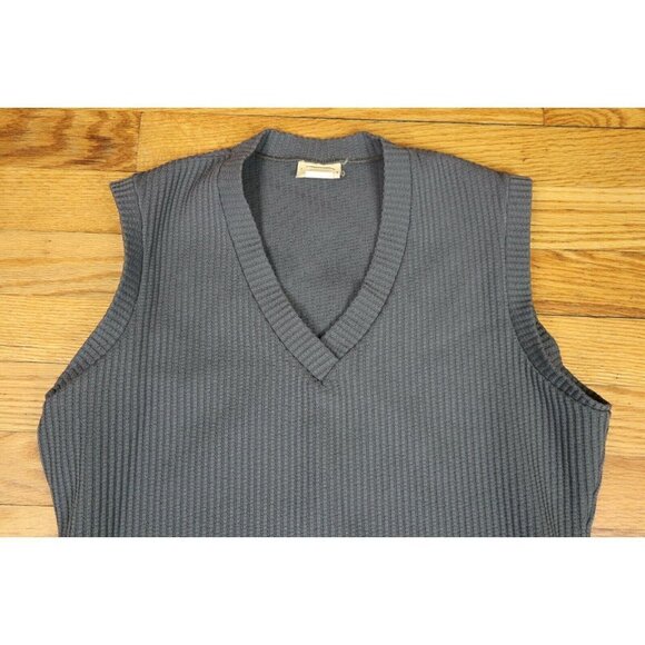 VINTAGE 70s WOMEN'S GRAY V-NECK TANK TOP - BEELINE FASHION - SIZE M - FLAWED - Picture 4 of 9
